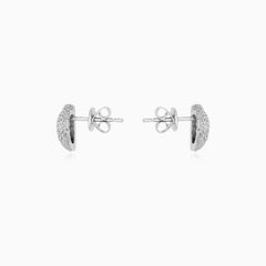 White Gold Diamond Heart Stud Earrings