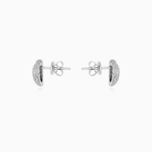 White Gold Diamond Heart Stud Earrings