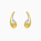 Graceful Two-Tone Diamond Drop Earrings