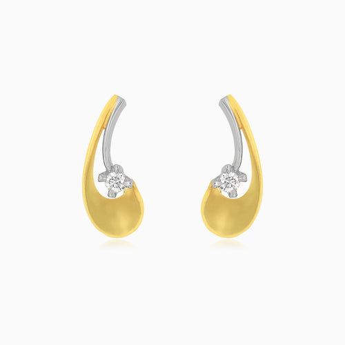 Graceful Two-Tone Diamond Drop Earrings