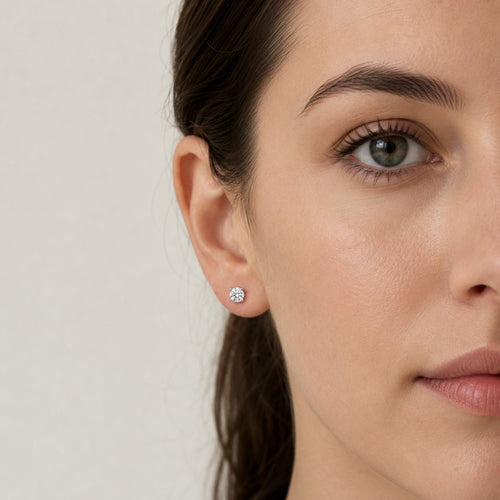 Classic White Gold Diamond Stud Earrings