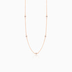 Rose gold bezel diamond necklace