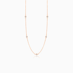 Rose gold bezel diamond necklace