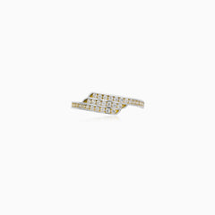 Delicate Gold Zirconia Statement Ring