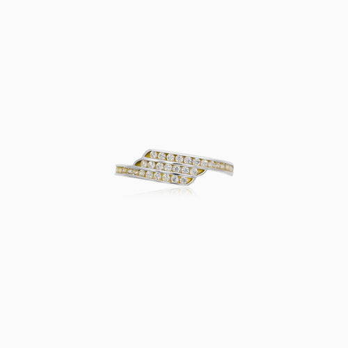 Delicate Gold Zirconia Statement Ring