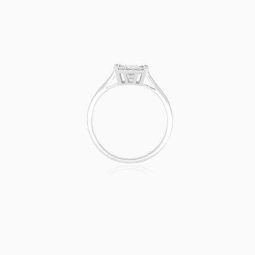 White gold squared ring