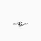 Elegant twist solitaire ring for women