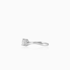 Elegant twist solitaire ring for women