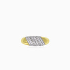 Two tone gold cubic zirconia ring