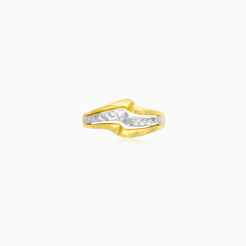 Vintage Two-Tone Gold Wave Ring