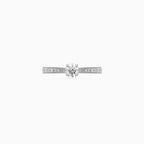 Elegant yellow gold diamond ring with pavé