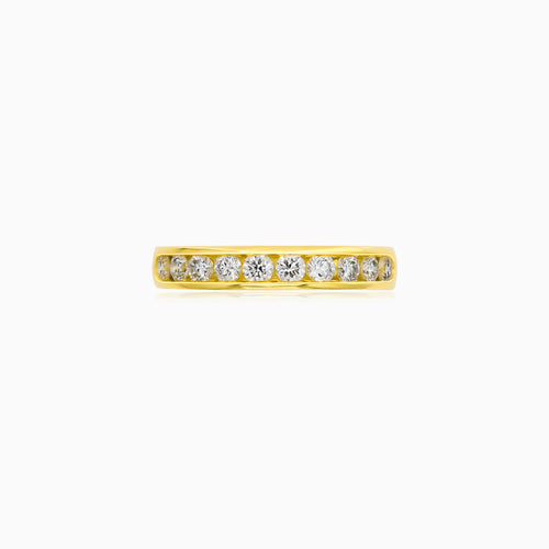 Yellow Gold Channel Set Diamond Ring