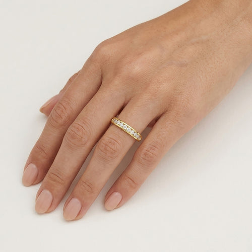 Yellow Gold Channel Set Diamond Ring