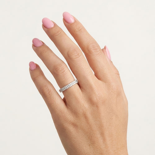 Classic Double Row Diamond Band