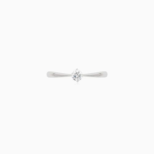 Minimalist White Gold Diamond Ring