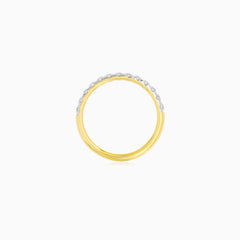 Two-Tone Diamond Half Eternity Ring