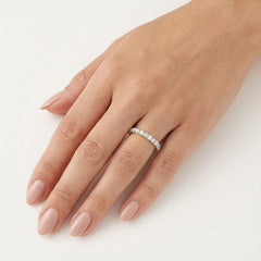 Two-Tone Diamond Half Eternity Ring