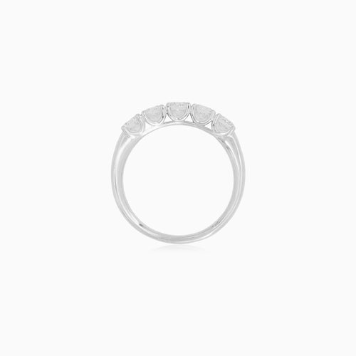 Classic Five Stone Diamond Ring in White Gold