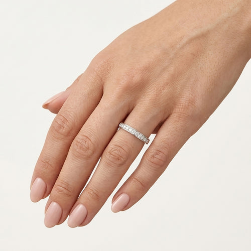 White Gold Diamond Channel Set Ring