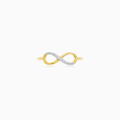 Infinity Diamond Ring in Yellow Gold