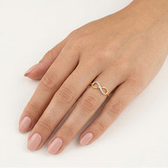 Infinity Diamond Ring in Yellow Gold