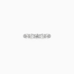 Five Diamond Ring in White Gold