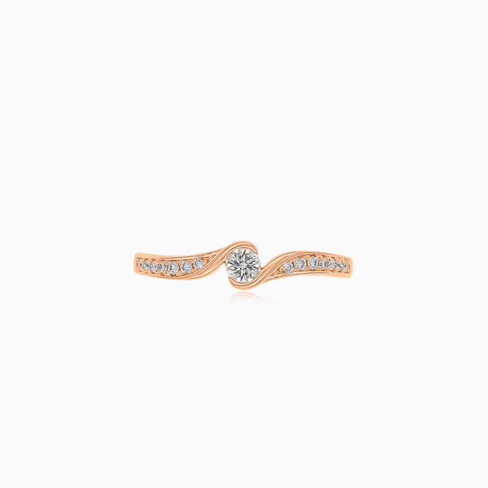 Rose gold diamond engagement ring
