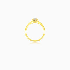 Yellow gold diamond ring