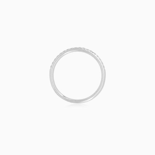 White Gold Pavé Diamond Half Eternity Ring