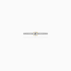 Yellow Gold Ring With Diamond-Set Shoulders
