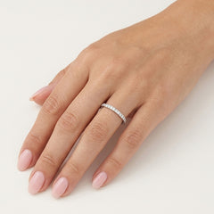 Diamond Pavé Half Eternity Ring In 14K Yellow Gold