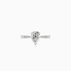 Pear Shape Diamond Engagement Ring in White Gold
