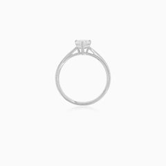 Pear Shape Diamond Engagement Ring in White Gold