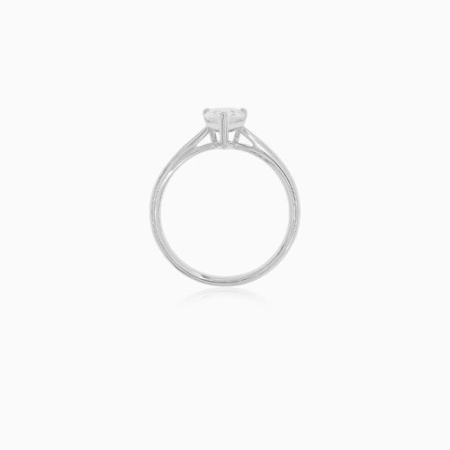Pear Shape Diamond Engagement Ring in White Gold