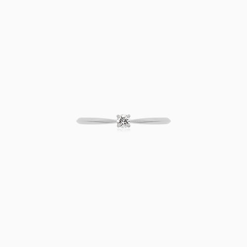 Petite solitaire engagement ring