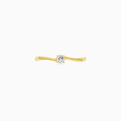 Golden Twist Diamond Ring