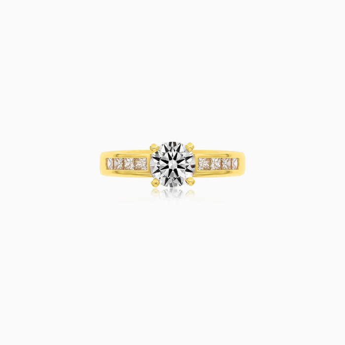 Round Diamond Engagement Ring With Channel Set Side Stones