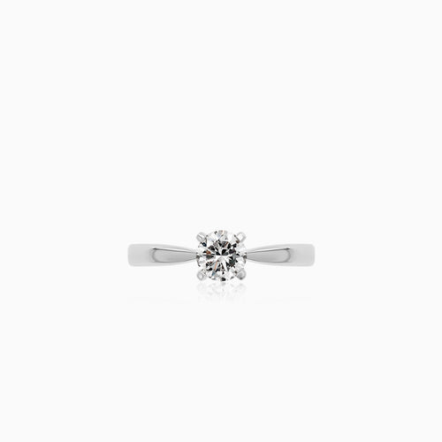Minimalistický Zásnubní Prsten S Diamantem Z Bílého Zlata