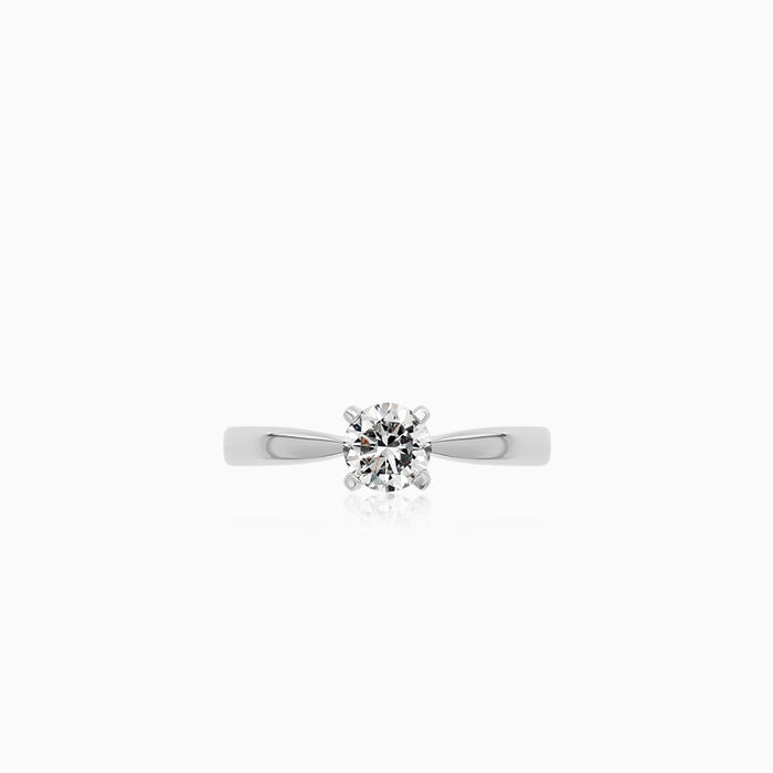 Minimalistický Zásnubní Prsten S Diamantem Z Bílého Zlata