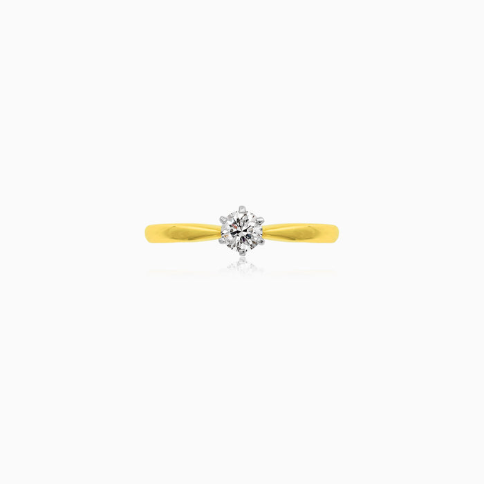 Minimalist Yellow Gold Diamond Engagement Ring