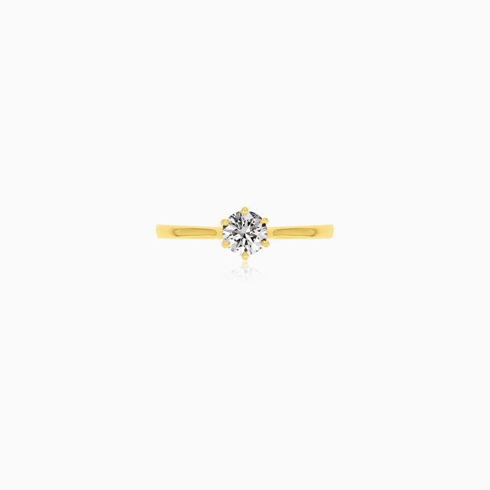 Classic Solitaire Diamond Engagement Ring in Yellow Gold