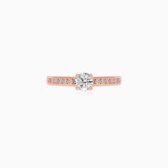 Elegantní solitérní prsten Luster z růžového zlata s diamanty