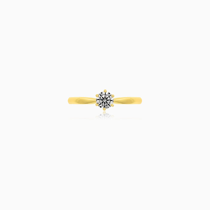 Classic Yellow Gold Solitaire Diamond Ring