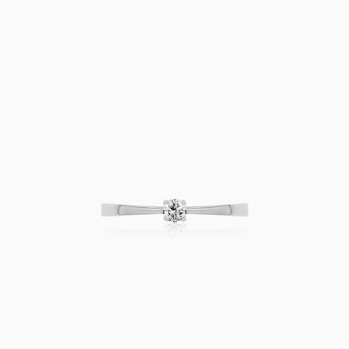 White Whisper Diamond Solitaire Ring