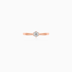 Rose Gold Diamond Solitaire Ring