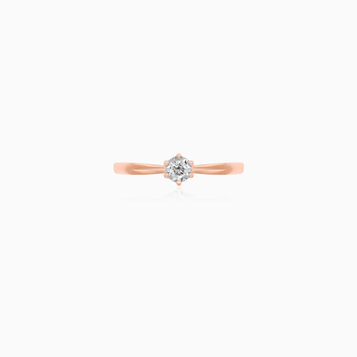 Rose Gold Diamond Solitaire Ring