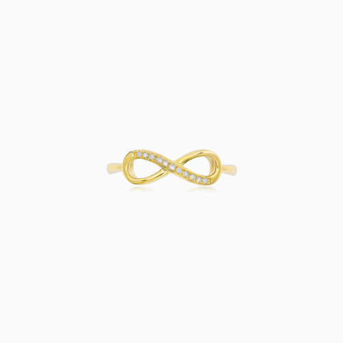Yellow Gold Diamond Infinity Ring