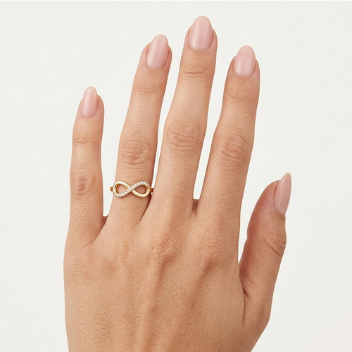 Yellow Gold Diamond Infinity Ring
