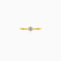 Yellow Gold Diamond Solitaire Ring