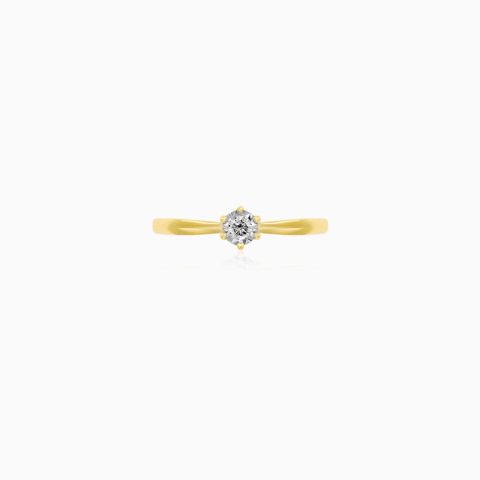 Yellow Gold Diamond Solitaire Ring